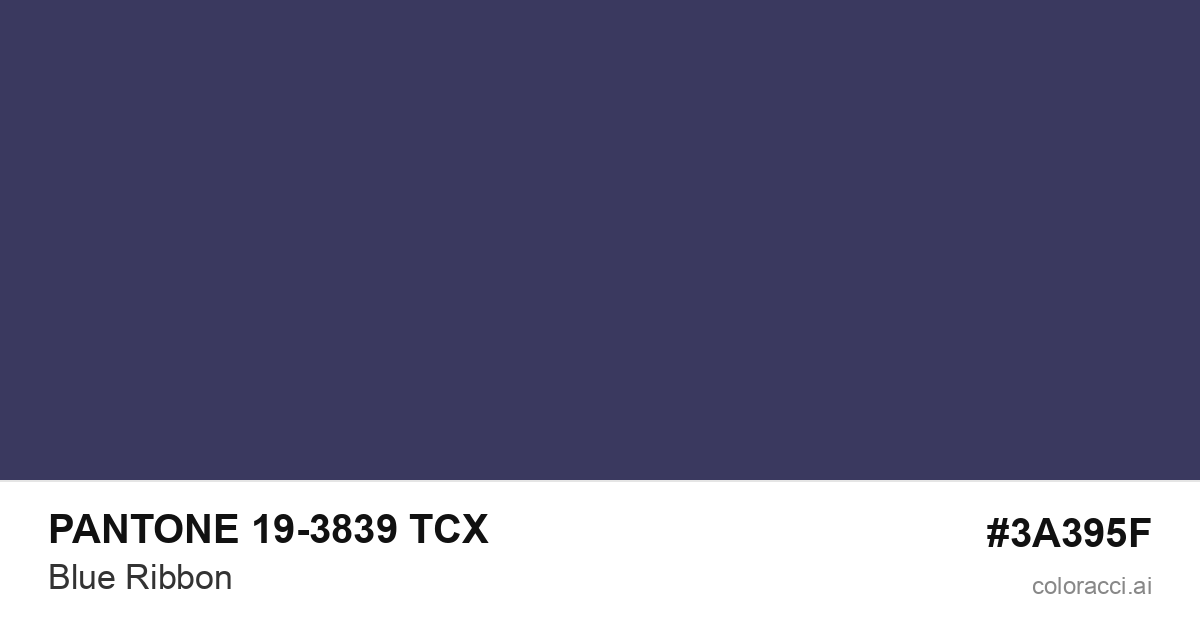 PANTONE 19-3839 TCX Blue Ribbon color swatch #3A395F