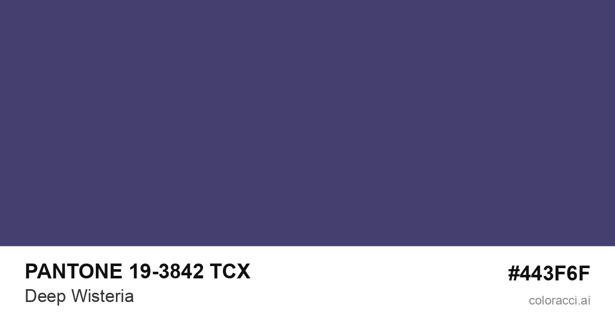 PANTONE 19-3842 TCX Deep Wisteria color swatch #443F6F
