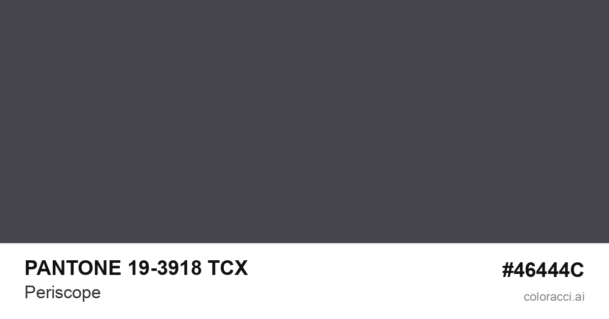 PANTONE 19-3918 TCX Periscope color swatch #46444C