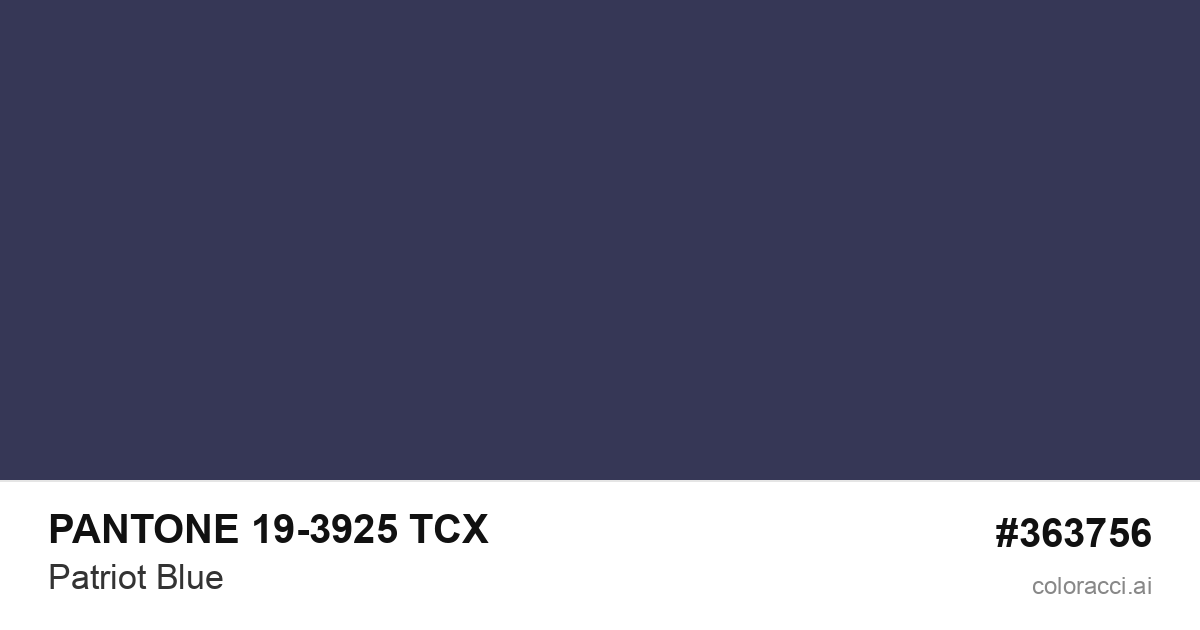 PANTONE 19-3925 TCX Patriot Blue color swatch #363756