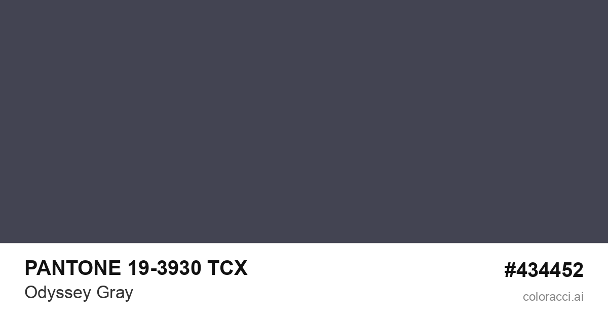 PANTONE 19-3930 TCX Odyssey Gray color swatch #434452