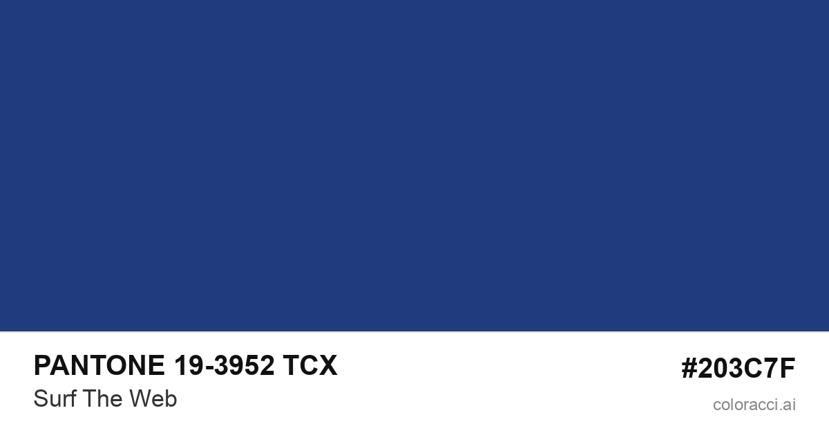 PANTONE 19-3952 TCX Surf The Web color swatch #203C7F