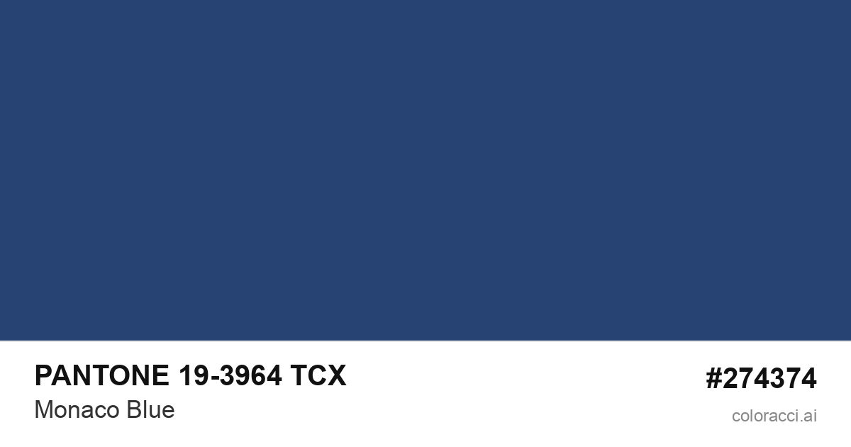 PANTONE 19-3964 TCX Monaco Blue color swatch #274374