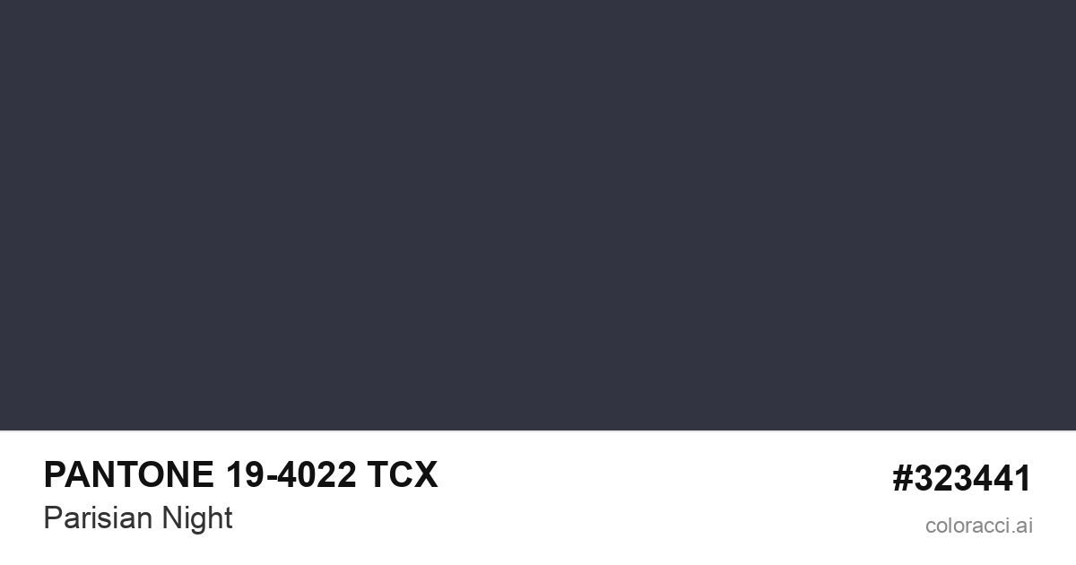 PANTONE 19-4022 TCX Parisian Night color swatch #323441