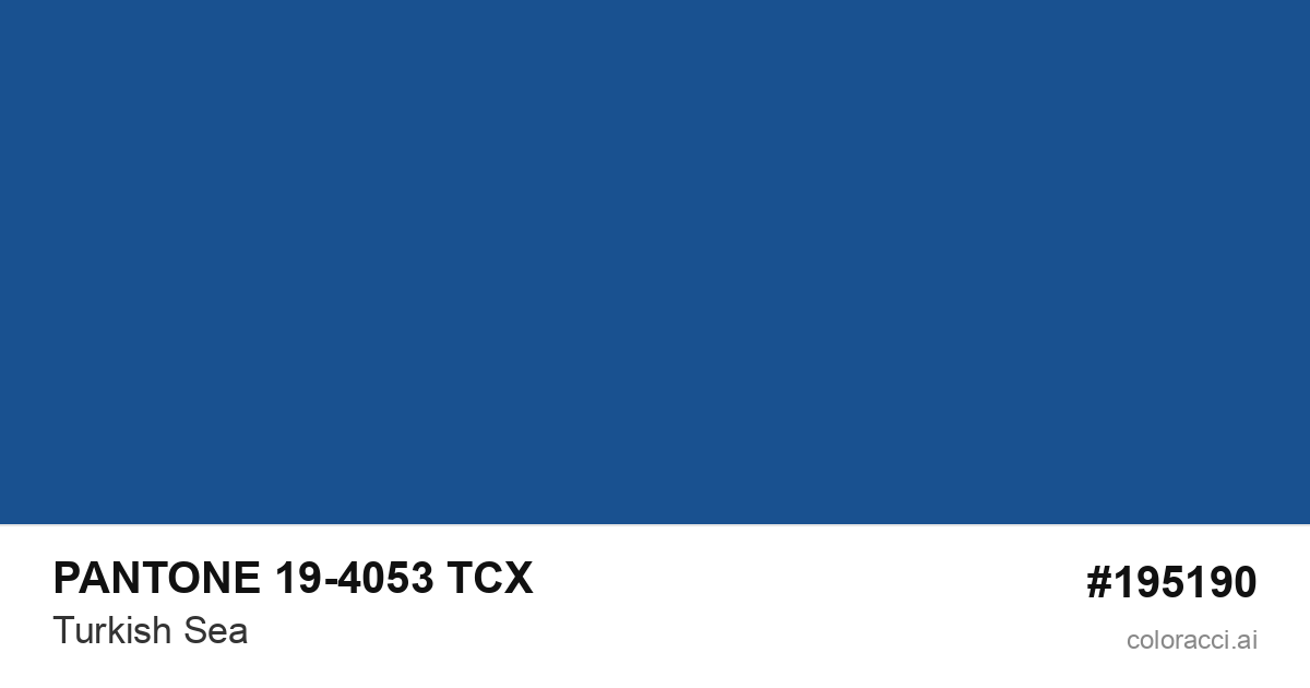 PANTONE 19-4053 TCX Turkish Sea color swatch #195190