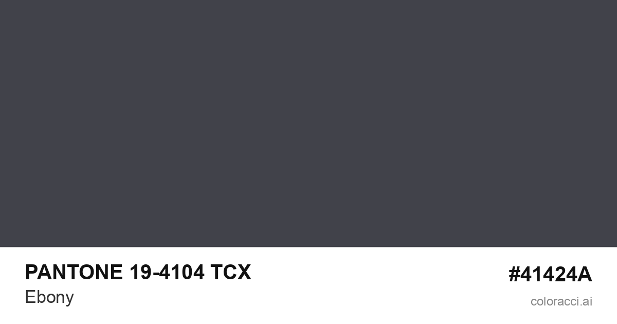 PANTONE 19-4104 TCX Ebony color swatch #41424A