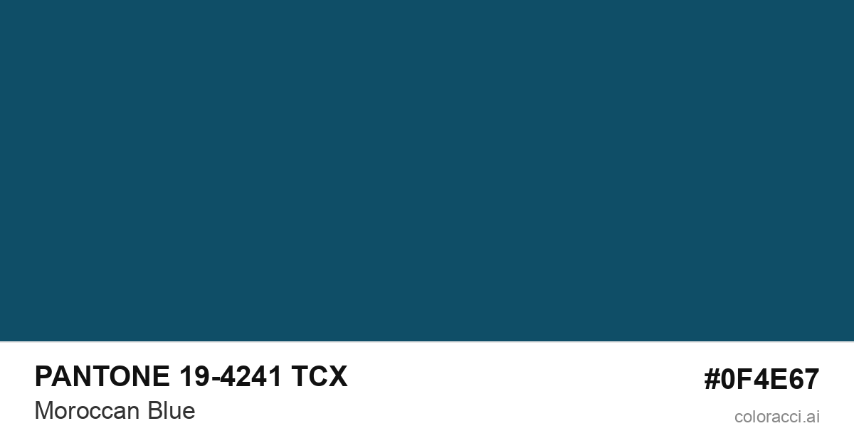 PANTONE 19-4241 TCX Moroccan Blue color swatch #0F4E67