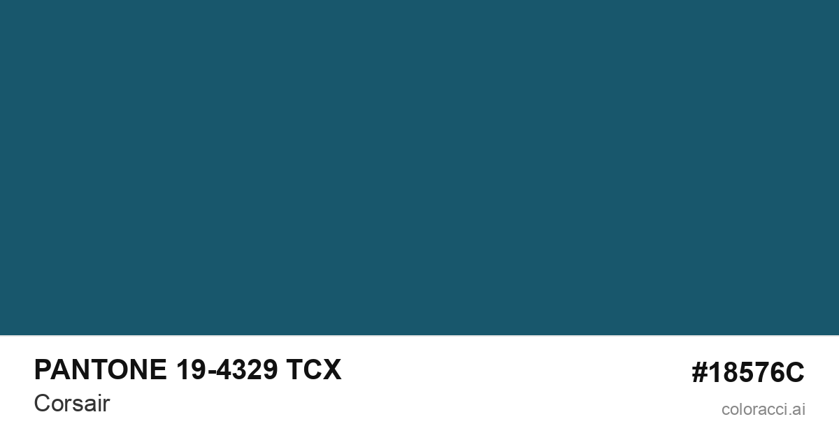 PANTONE 19-4329 TCX Corsair color swatch #18576C