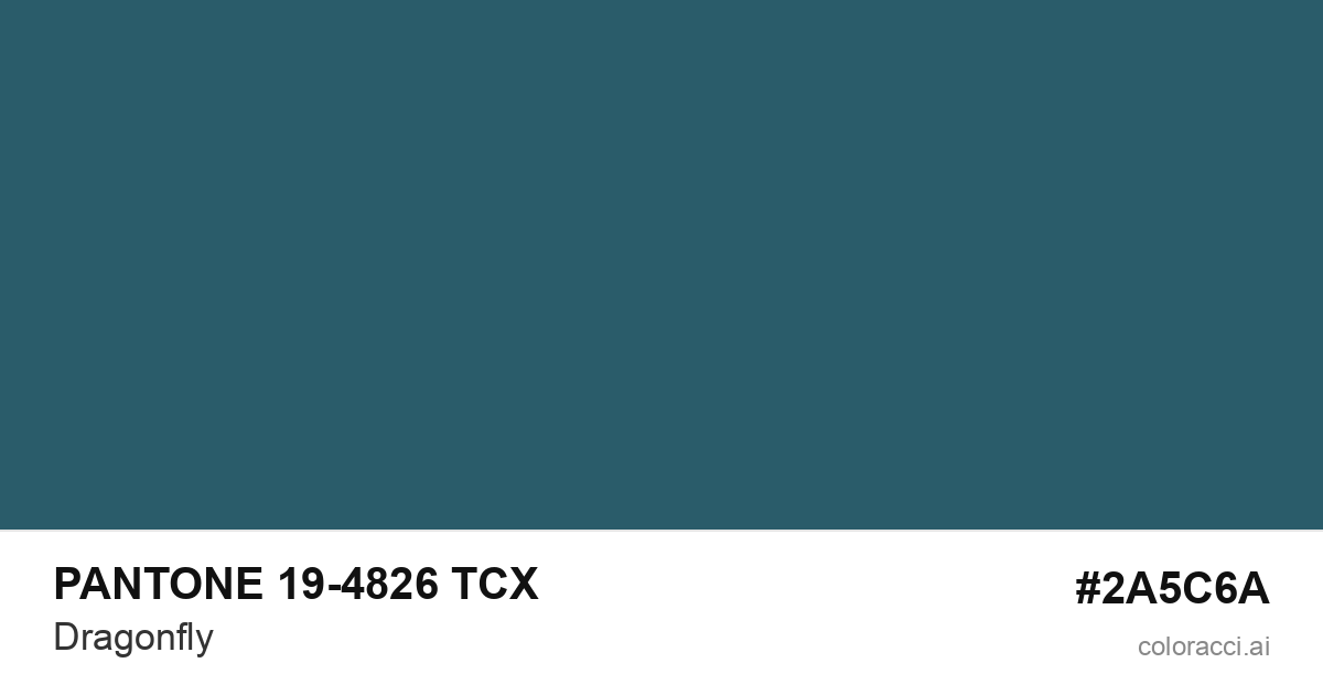 PANTONE 19-4826 TCX Dragonfly color swatch #2A5C6A