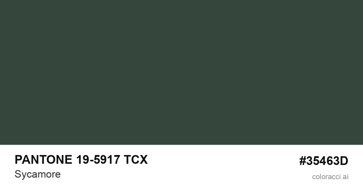 PANTONE 19-5917 TCX Sycamore color swatch #35463D